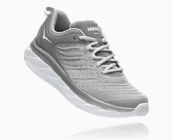 Hoka Restitusjon Sko Salg - HOKA ONE ONE Akasa Wide Dame Grå [NO-02TGRX]